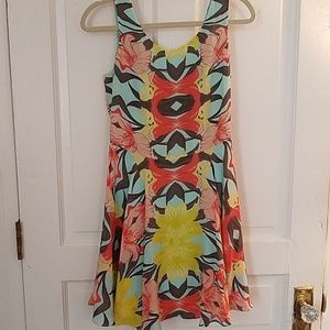 Silk floral tank dress
